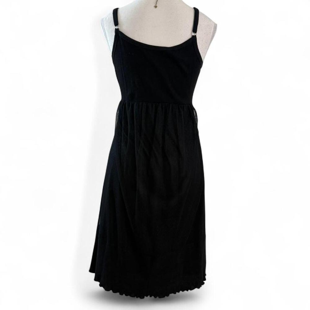 Vintage French Y2K Whimsy Goth Double Lined Lace Mesh Fairy Core Dress Size S - Picture 5 of 7